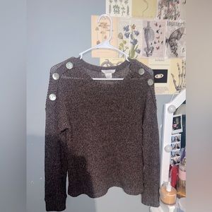 brown sweater buttons on the side! size medium!